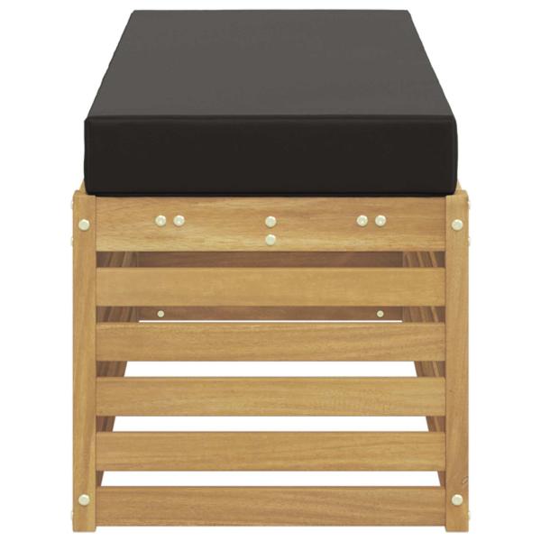 Outdoor Hocker Bank Massivholz Akazie Weiß