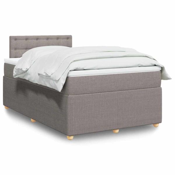ARDEBO.de - Boxspringbett mit Matratze Taupe 120x190 cm Stoff
