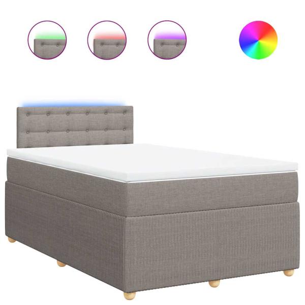 Boxspringbett mit Matratze Taupe 120x190 cm Stoff