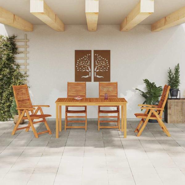 Garten Essgruppe 5 stk. Braun Massivholz Akazie