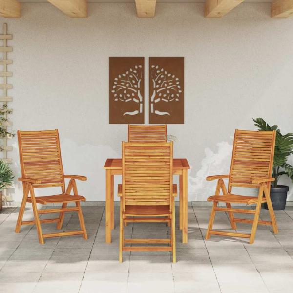 Garten Essgruppe 5 stk. Braun Massivholz Akazie