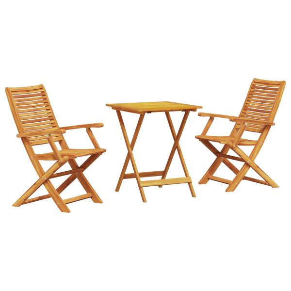ARDEBO.de - Klapp Bistro Set 3 stk. Braun Massivholz Akazie