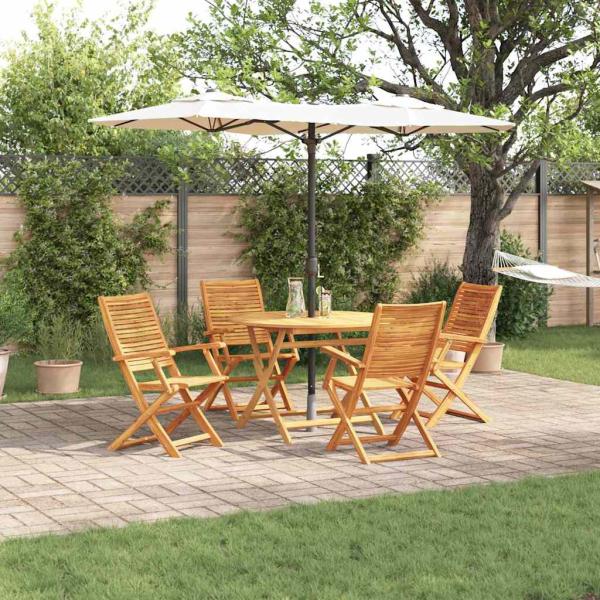 ARDEBO.de - Garten Essgruppe 5 stk. Braun Massivholz Akazie