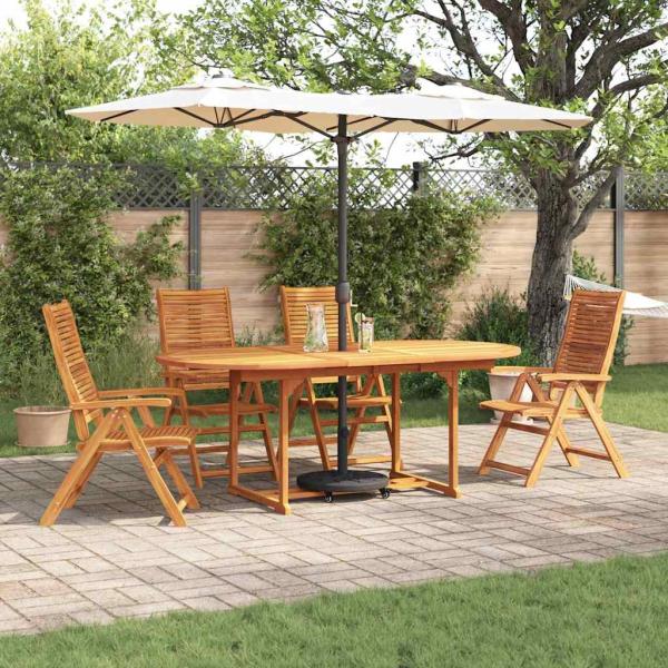 ARDEBO.de - Garten Essgruppe 5 stk. Braun Massivholz Akazie