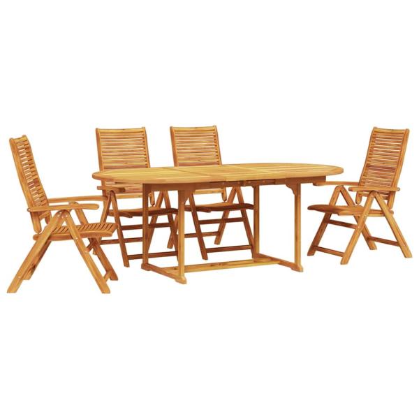 Garten Essgruppe 5 stk. Braun Massivholz Akazie