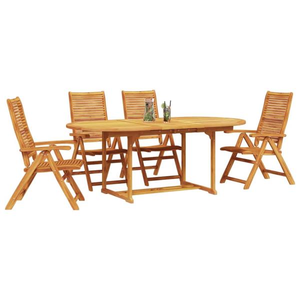 Garten Essgruppe 5 stk. Braun Massivholz Akazie