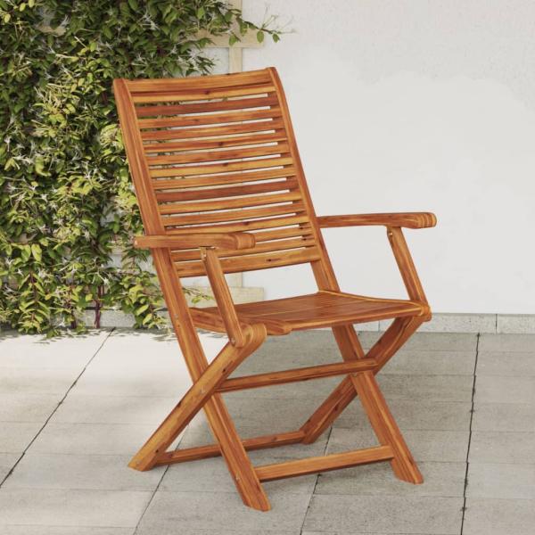 ARDEBO.de - Klappstühle mit Armlehne, 2 Stück, Massivholz Akazie