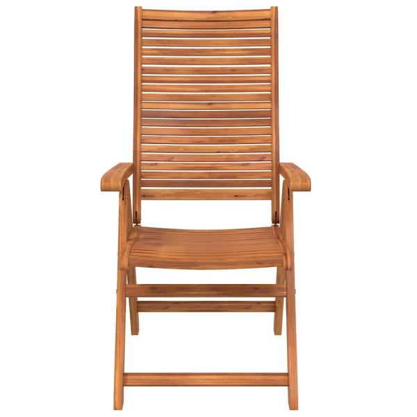 2 Stück verstellbare Klappstühle aus massivem Akazienholz