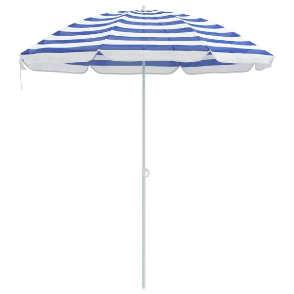 Garten-Sonnenschirm 240 cm 170T Polyester Blau und Weiß