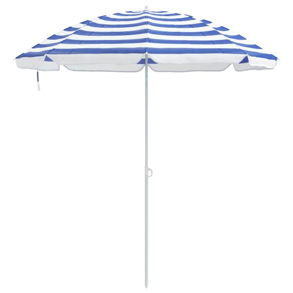 Garten-Sonnenschirm 240 cm 170T Polyester Blau und Weiß