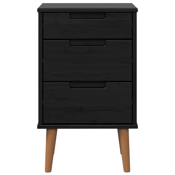 Nachttisch MOLDE Schwarz 40 x 35 x 65 cm Massives Kiefernholz