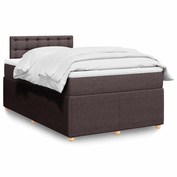 ARDEBO.de - Boxspringbett mit Matratze Dunkelbraun 120x200 cm Stoff