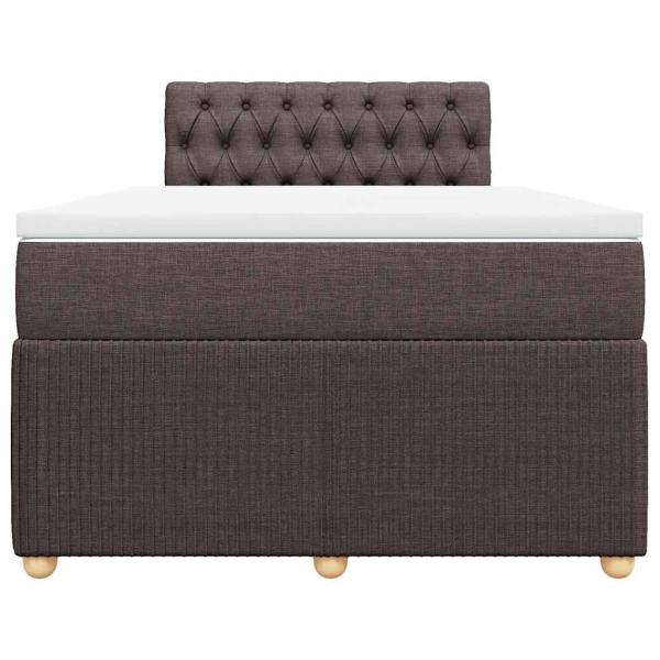 Boxspringbett mit Matratze Dunkelbraun 120x200 cm Stoff