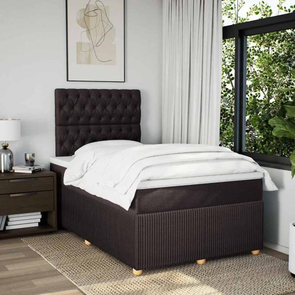 Boxspringbett mit Matratze Dunkelbraun 120x200 cm Stoff