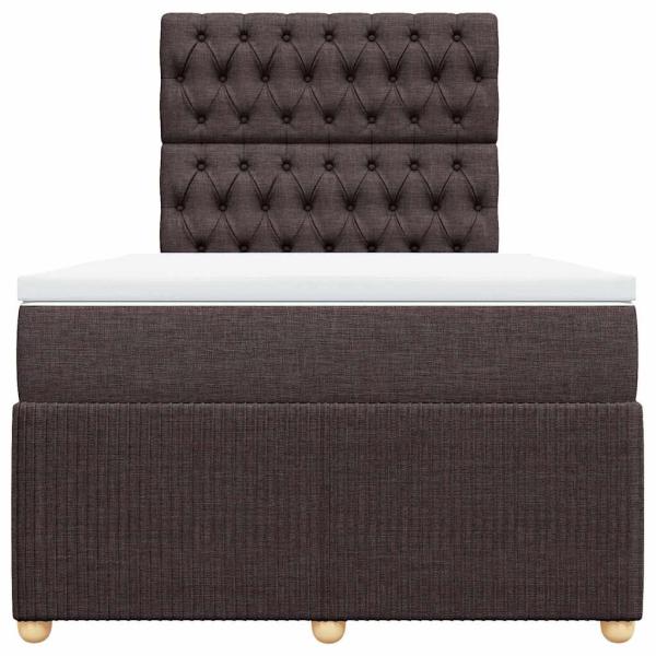 Boxspringbett mit Matratze Dunkelbraun 120x200 cm Stoff