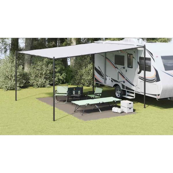 ARDEBO.de - Zeltteppich Hellgrau 500 x 250 cm Polyethylen