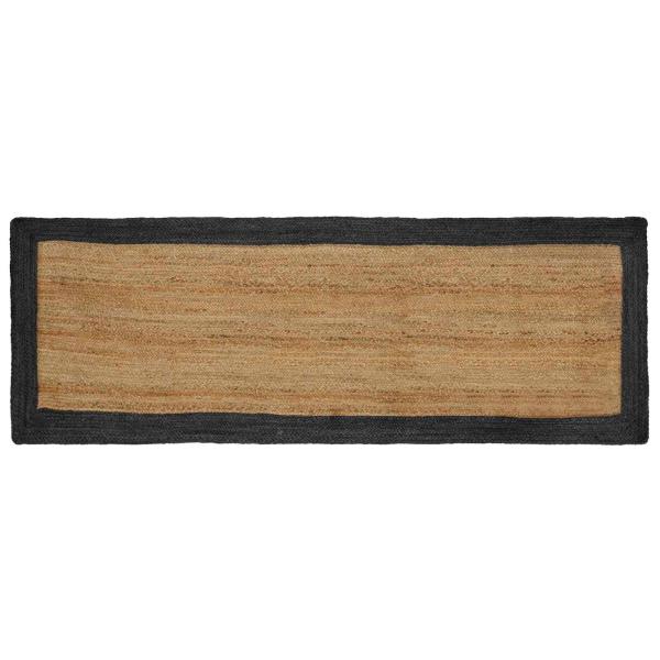 ARDEBO.de - Bereichsteppich Dunkelgrau 80 x 300 cm Jute