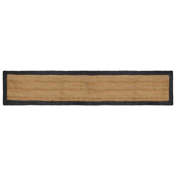 ARDEBO.de - Bereichsteppich Dunkelgrau 80 x 400 cm Jute