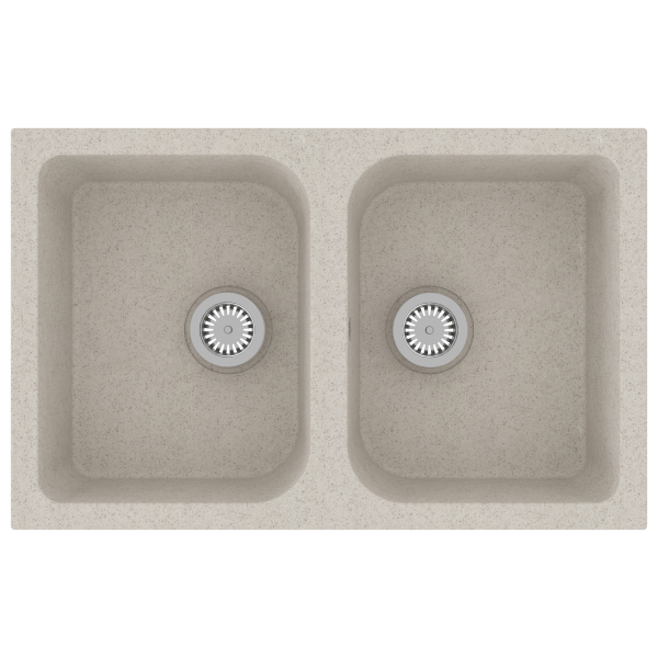 Küchen-Spüle Beige 76 x 48 x 30 cm Quarz und Harz