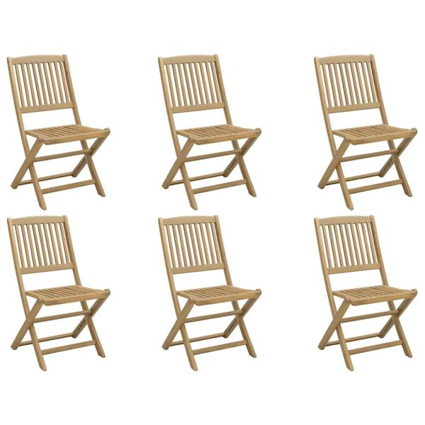 Klappst?hle, 6 St?ck, 48,5 x 57 x 90 cm, Massivholz Akazie