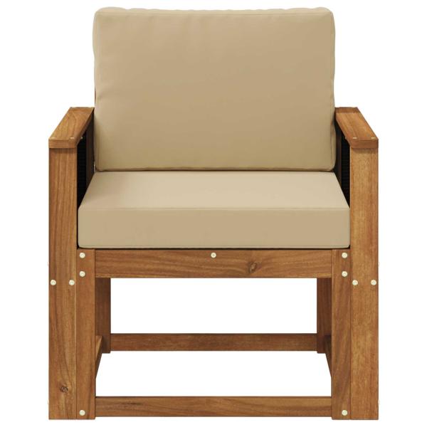 Outdoor Mittelsofa Massivholz Akazie Natur