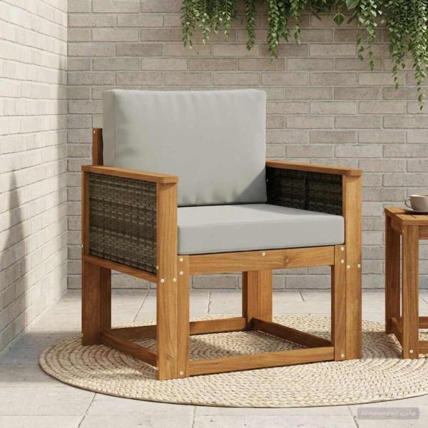 ARDEBO.de - Outdoor Mittelsofa Massivholz Akazie Natur