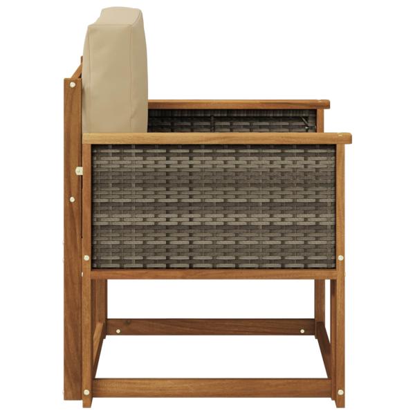 Outdoor Mittelsofa Massivholz Akazie Natur