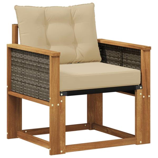 Outdoor Mittelsofa Massivholz Akazie Natur