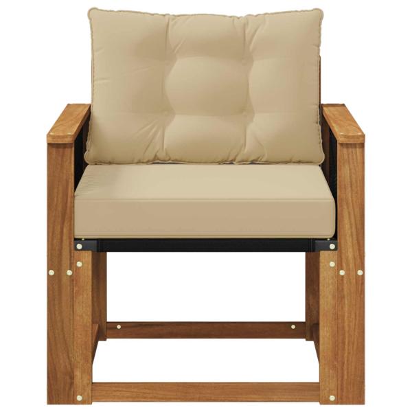 Outdoor Mittelsofa Massivholz Akazie Natur