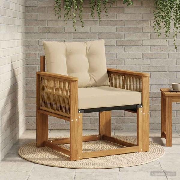ARDEBO.de - Outdoor Mittelsofa Massivholz Akazie Natur
