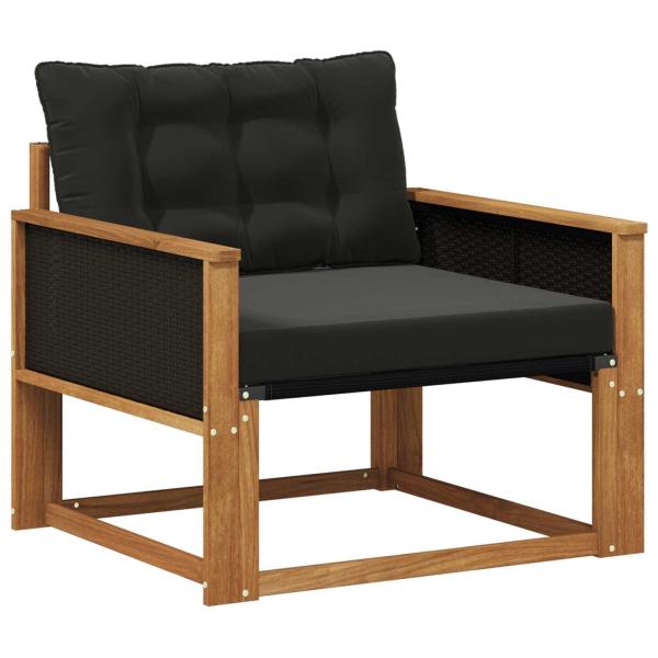 Outdoor-Sofagarnitur Massives Akazienholz und Textilene Natur
