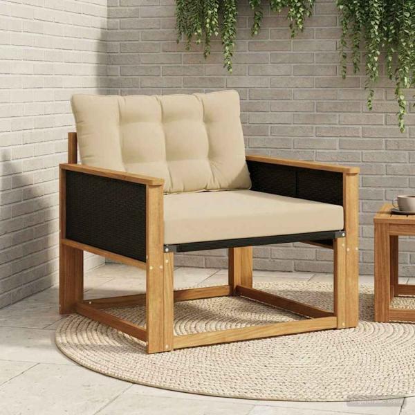 ARDEBO.de - Outdoor-Sofagarnitur Massives Akazienholz und Textilene Natur