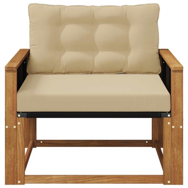 Outdoor-Sofagarnitur Massives Akazienholz und Textilene Natur