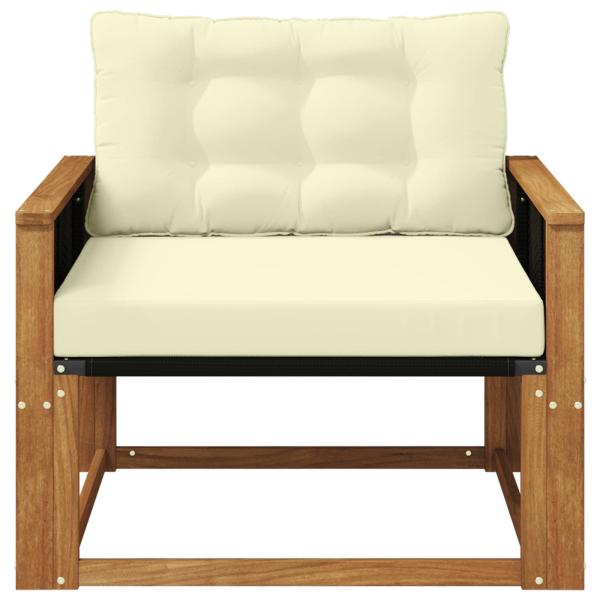 Outdoor-Sofagarnitur Massives Akazienholz und Textilene Natur