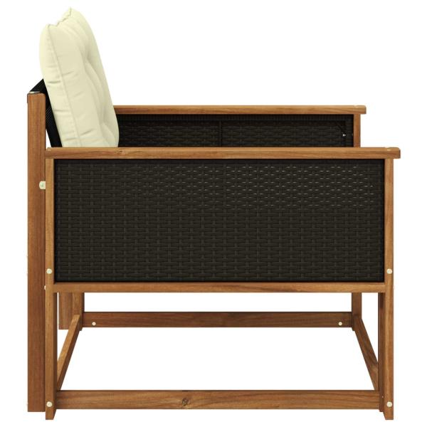 Outdoor-Sofagarnitur Massives Akazienholz und Textilene Natur