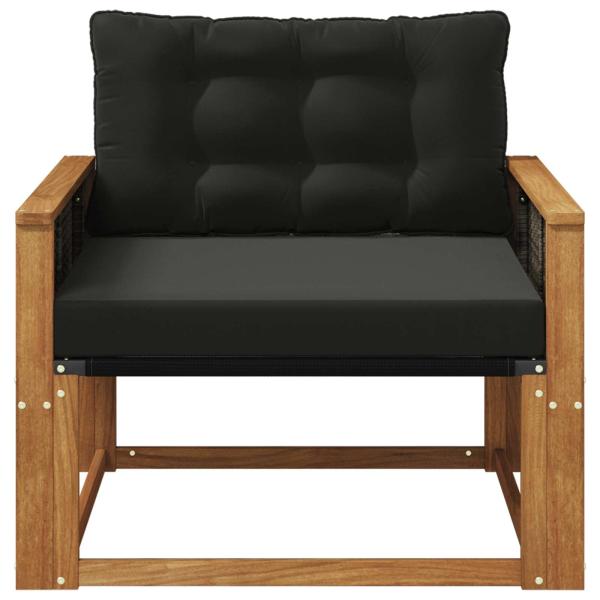 Outdoor-Sofagarnitur Massives Akazienholz und Textilene Natur