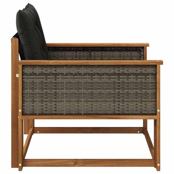 Outdoor-Sofagarnitur Massives Akazienholz und Textilene Natur