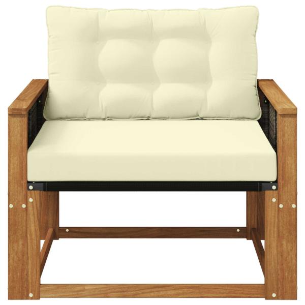Outdoor-Sofagarnitur Massives Akazienholz und Textilene Natur