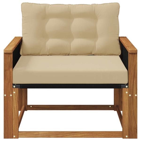 Outdoor-Sofagarnitur Massives Akazienholz und Textilene Natur