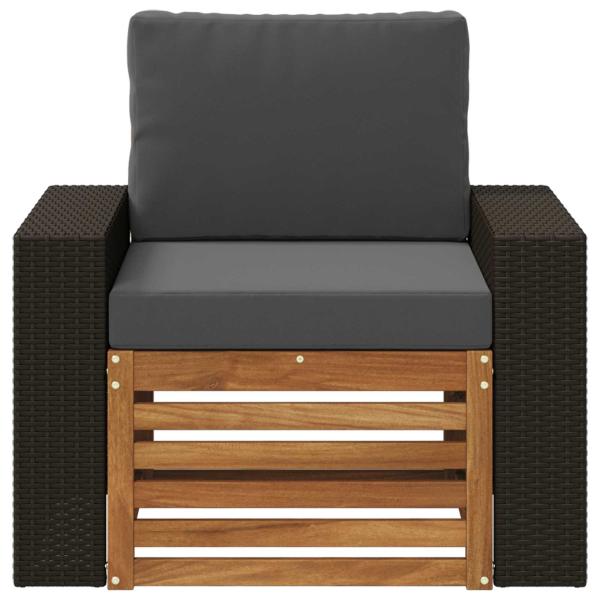 Outdoor Mittelsofa Massivholz Akazie Natur