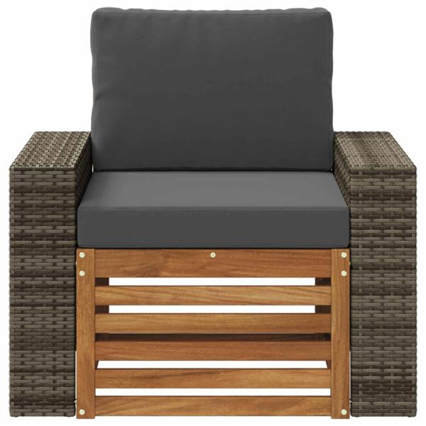 Outdoor Mittelsofa Massivholz Akazie Natur