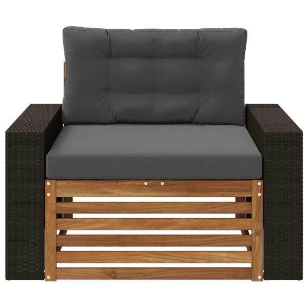 Outdoor Mittelsofa Massivholz Akazie Natur