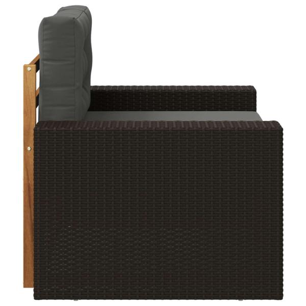 Outdoor Mittelsofa Massivholz Akazie Natur