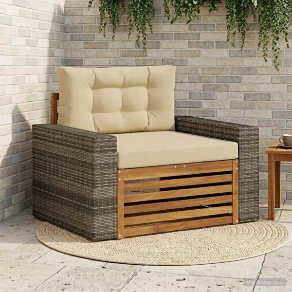 ARDEBO.de - Outdoor Mittelsofa Massivholz Akazie Natur