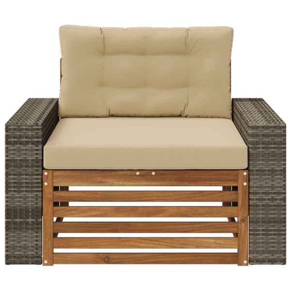 Outdoor Mittelsofa Massivholz Akazie Natur