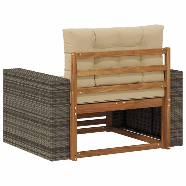 Outdoor Mittelsofa Massivholz Akazie Natur