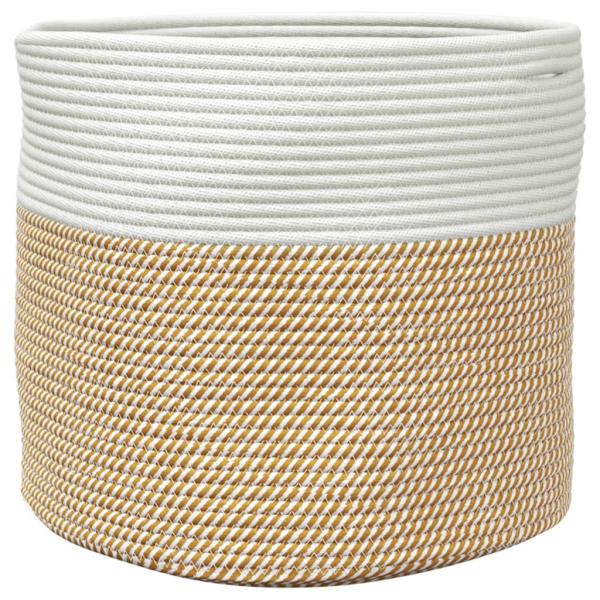 Aufbewahrungskorb Braun und Weiß Ø40x35 cm Baumwolle