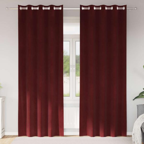 ARDEBO.de - Verdunkelungsvorhänge 2 stk. Weinrot 140 x 260 cm Samt