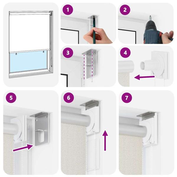 Außenrollo 185 (B)x230 (H) cm Cremeweiß