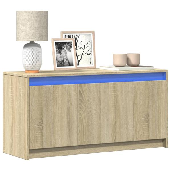 ARDEBO.de - TV-Schrank mit LED-Beleuchtung Sonoma-Eiche 100x34x50 cm